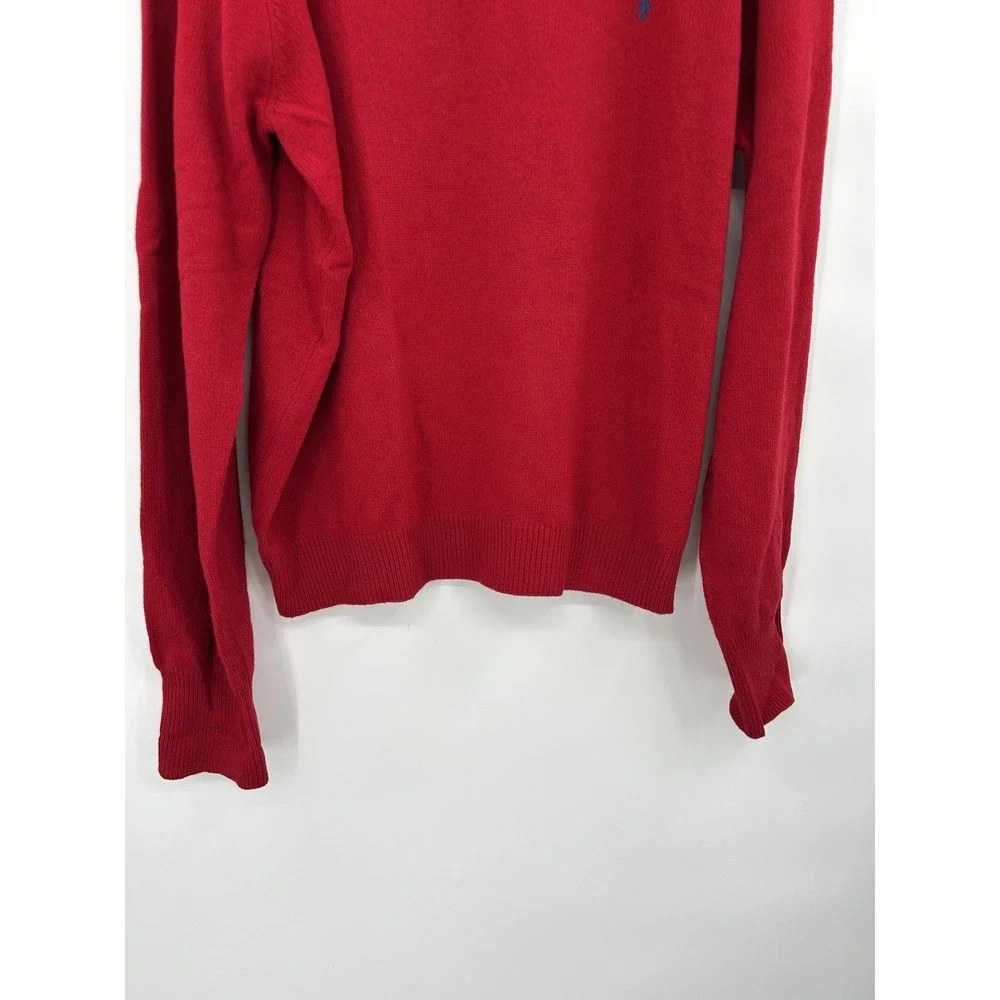 Polo Ralph Lauren Mens Lambswool Polo Sweater Size XL Red‎ Preppy Old Money LOGO